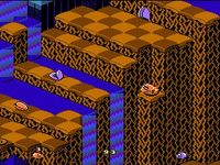 une photo d'Ã©cran de Snake Rattle n Roll sur Nintendo Nes